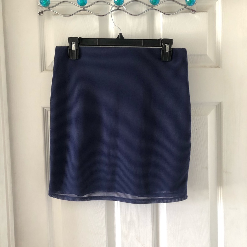 BCBGeneration Purple and Black Striped Mini Skirt